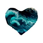 Thunderstorm Tsunami Tidal Wave Ocean Waves Sea Standard 16  Premium Heart Shape Cushions Back