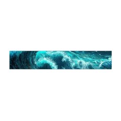 Thunderstorm Tsunami Tidal Wave Ocean Waves Sea Premium Plush Fleece Scarf (mini) by uniart180623