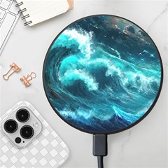 Thunderstorm Tsunami Tidal Wave Ocean Waves Sea Wireless Fast Charger(black) by uniart180623