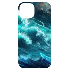 Thunderstorm Tsunami Tidal Wave Ocean Waves Sea Iphone 14 Black Uv Print Case by uniart180623