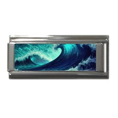 Ai Generated Waves Ocean Sea Tsunami Nautical Fantasy Superlink Italian Charm (9mm) by uniart180623