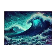 Ai Generated Waves Ocean Sea Tsunami Nautical Fantasy Sticker A4 (100 Pack) by uniart180623