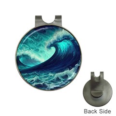 Ai Generated Waves Ocean Sea Tsunami Nautical Fantasy Hat Clips With Golf Markers by uniart180623