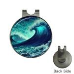 Ai Generated Waves Ocean Sea Tsunami Nautical Fantasy Hat Clips with Golf Markers Front