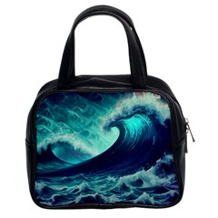 Ai Generated Waves Ocean Sea Tsunami Nautical Fantasy Classic Handbag (two Sides) by uniart180623