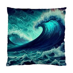 Ai Generated Waves Ocean Sea Tsunami Nautical Fantasy Standard Cushion Case (one Side) by uniart180623