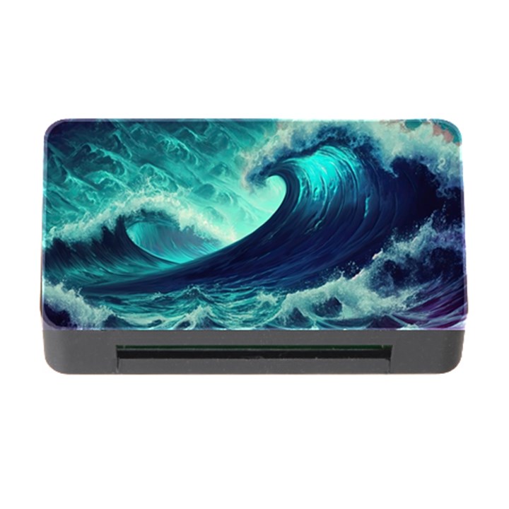 Ai Generated Waves Ocean Sea Tsunami Nautical Fantasy Memory Card Reader with CF