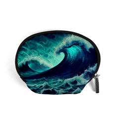 Ai Generated Waves Ocean Sea Tsunami Nautical Fantasy Accessory Pouch (small) by uniart180623