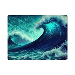 Ai Generated Waves Ocean Sea Tsunami Nautical Fantasy Premium Plush Fleece Blanket (mini) by uniart180623