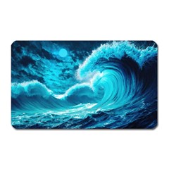 Ai Generated Waves Ocean Sea Tsunami Nautical Sea Magnet (rectangular) by uniart180623