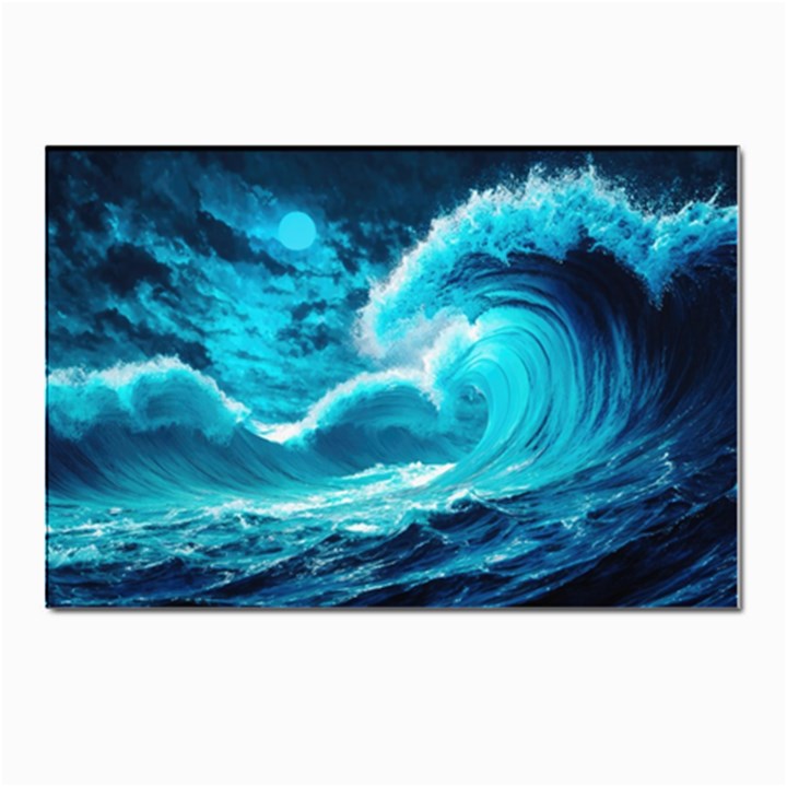 Ai Generated Waves Ocean Sea Tsunami Nautical Sea Postcard 4 x 6  (Pkg of 10)