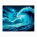 Ai Generated Waves Ocean Sea Tsunami Nautical Sea Small Glasses Cloth (2 Sides) Back