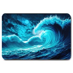 Ai Generated Waves Ocean Sea Tsunami Nautical Sea Large Doormat by uniart180623