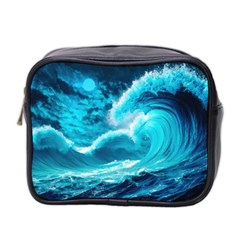 Ai Generated Waves Ocean Sea Tsunami Nautical Sea Mini Toiletries Bag (two Sides) by uniart180623