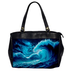 Ai Generated Waves Ocean Sea Tsunami Nautical Sea Oversize Office Handbag by uniart180623