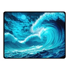 Ai Generated Waves Ocean Sea Tsunami Nautical Sea Fleece Blanket (small) by uniart180623