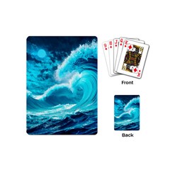 Ai Generated Waves Ocean Sea Tsunami Nautical Sea Playing Cards Single Design (mini) by uniart180623