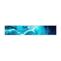 Ai Generated Waves Ocean Sea Tsunami Nautical Sea Premium Plush Fleece Scarf (mini) by uniart180623