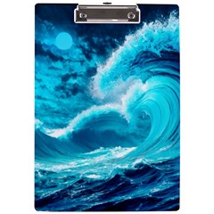 Ai Generated Waves Ocean Sea Tsunami Nautical Sea A4 Acrylic Clipboard by uniart180623