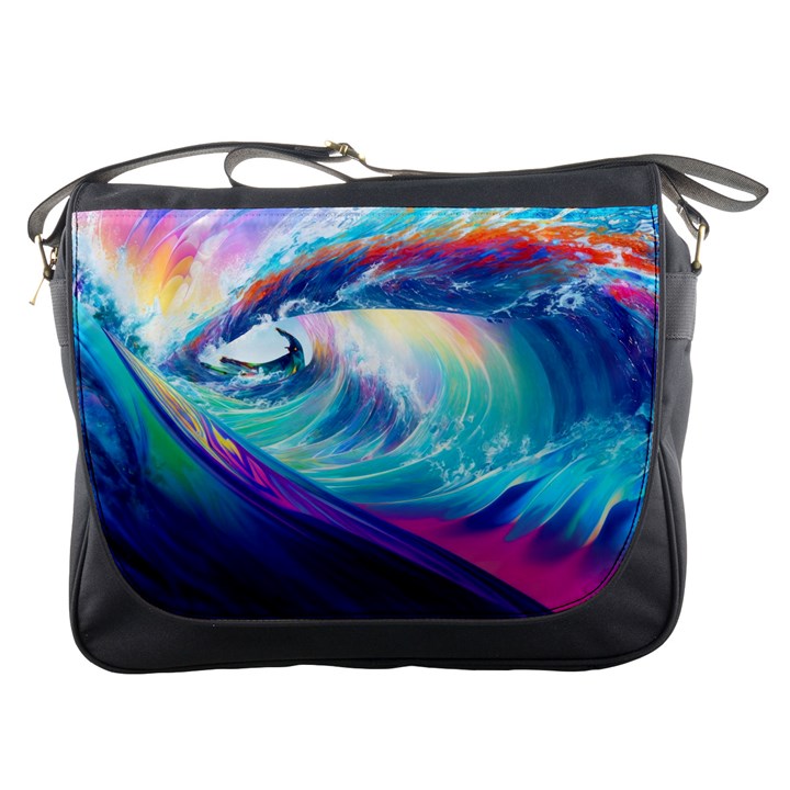 Waves Ocean Sea Tsunami Nautical Nature Water Messenger Bag