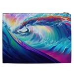 Waves Ocean Sea Tsunami Nautical Nature Water Cosmetic Bag (XXL) Back