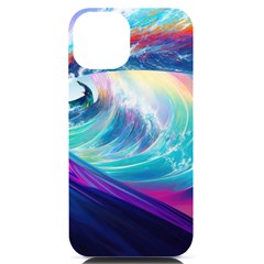 Waves Ocean Sea Tsunami Nautical Nature Water Iphone 14 Black Uv Print Case by uniart180623