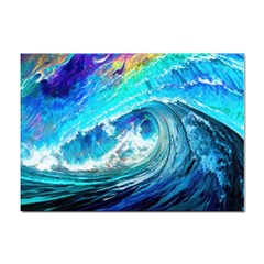 Tsunami Waves Ocean Sea Nautical Nature Water Painting Sticker A4 (10 Pack) by uniart180623