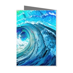 Tsunami Waves Ocean Sea Nautical Nature Water Painting Mini Greeting Cards (pkg Of 8) by uniart180623