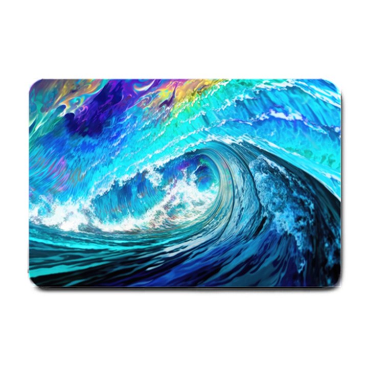 Tsunami Waves Ocean Sea Nautical Nature Water Painting Small Doormat