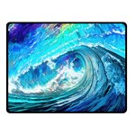 Tsunami Waves Ocean Sea Nautical Nature Water Painting Fleece Blanket (Small) 50 x40  Blanket Front