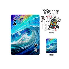 Tsunami Waves Ocean Sea Nautical Nature Water Painting Playing Cards 54 Designs (mini) by uniart180623