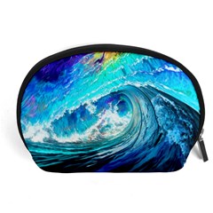 Tsunami Waves Ocean Sea Nautical Nature Water Painting Accessory Pouch (large) by uniart180623