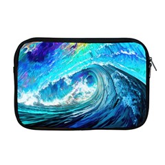 Tsunami Waves Ocean Sea Nautical Nature Water Painting Apple Macbook Pro 17  Zipper Case by uniart180623