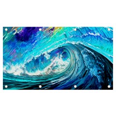 Tsunami Waves Ocean Sea Nautical Nature Water Painting Banner And Sign 7  X 4  by uniart180623