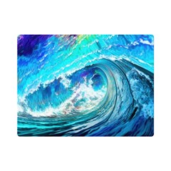 Tsunami Waves Ocean Sea Nautical Nature Water Painting Premium Plush Fleece Blanket (mini) by uniart180623