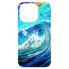 Tsunami Waves Ocean Sea Nautical Nature Water Painting Iphone 14 Pro Black Uv Print Case by uniart180623