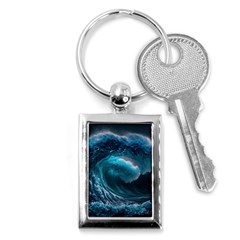 Tsunami Waves Ocean Sea Water Rough Seas Key Chain (rectangle) by uniart180623