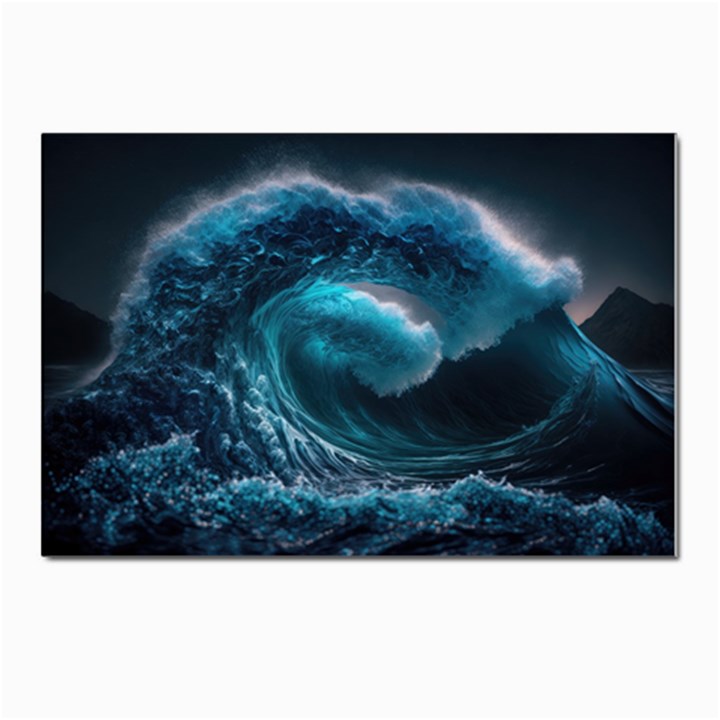 Tsunami Waves Ocean Sea Water Rough Seas Postcards 5  x 7  (Pkg of 10)