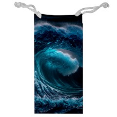 Tsunami Waves Ocean Sea Water Rough Seas Jewelry Bag by uniart180623