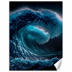 Tsunami Waves Ocean Sea Water Rough Seas Canvas 18  X 24  by uniart180623