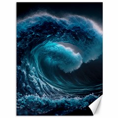 Tsunami Waves Ocean Sea Water Rough Seas Canvas 36  X 48  by uniart180623