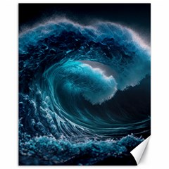 Tsunami Waves Ocean Sea Water Rough Seas Canvas 11  X 14  by uniart180623