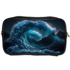 Tsunami Waves Ocean Sea Water Rough Seas Toiletries Bag (two Sides) by uniart180623