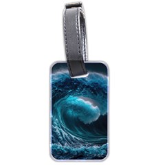 Tsunami Waves Ocean Sea Water Rough Seas Luggage Tag (two Sides) by uniart180623