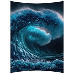 Tsunami Waves Ocean Sea Water Rough Seas Back Support Cushion by uniart180623