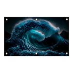 Tsunami Waves Ocean Sea Water Rough Seas Banner and Sign 5  x 3  Front