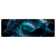 Tsunami Waves Ocean Sea Water Rough Seas Banner And Sign 12  X 4 