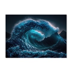 Tsunami Waves Ocean Sea Water Rough Seas Crystal Sticker (a4) by uniart180623