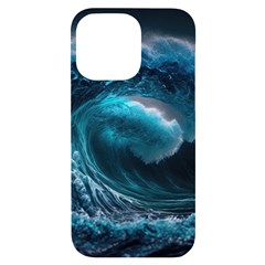 Tsunami Waves Ocean Sea Water Rough Seas Iphone 14 Pro Max Black Uv Print Case