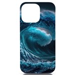 Tsunami Waves Ocean Sea Water Rough Seas iPhone 14 Pro Max Black UV Print Case Front